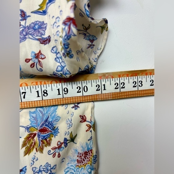 JOIE FLORAL SATIN BUTTON DOWN LIGHTWEIGHT SHORT SLEEVE BLOUSE TOP SIZE S/P - Picture 5 of 9